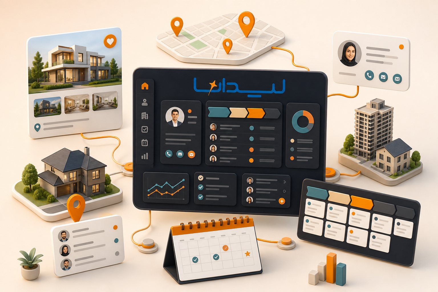 CRM مشاور املاک برای مدیریت مشتری و بازدید در لیدانا