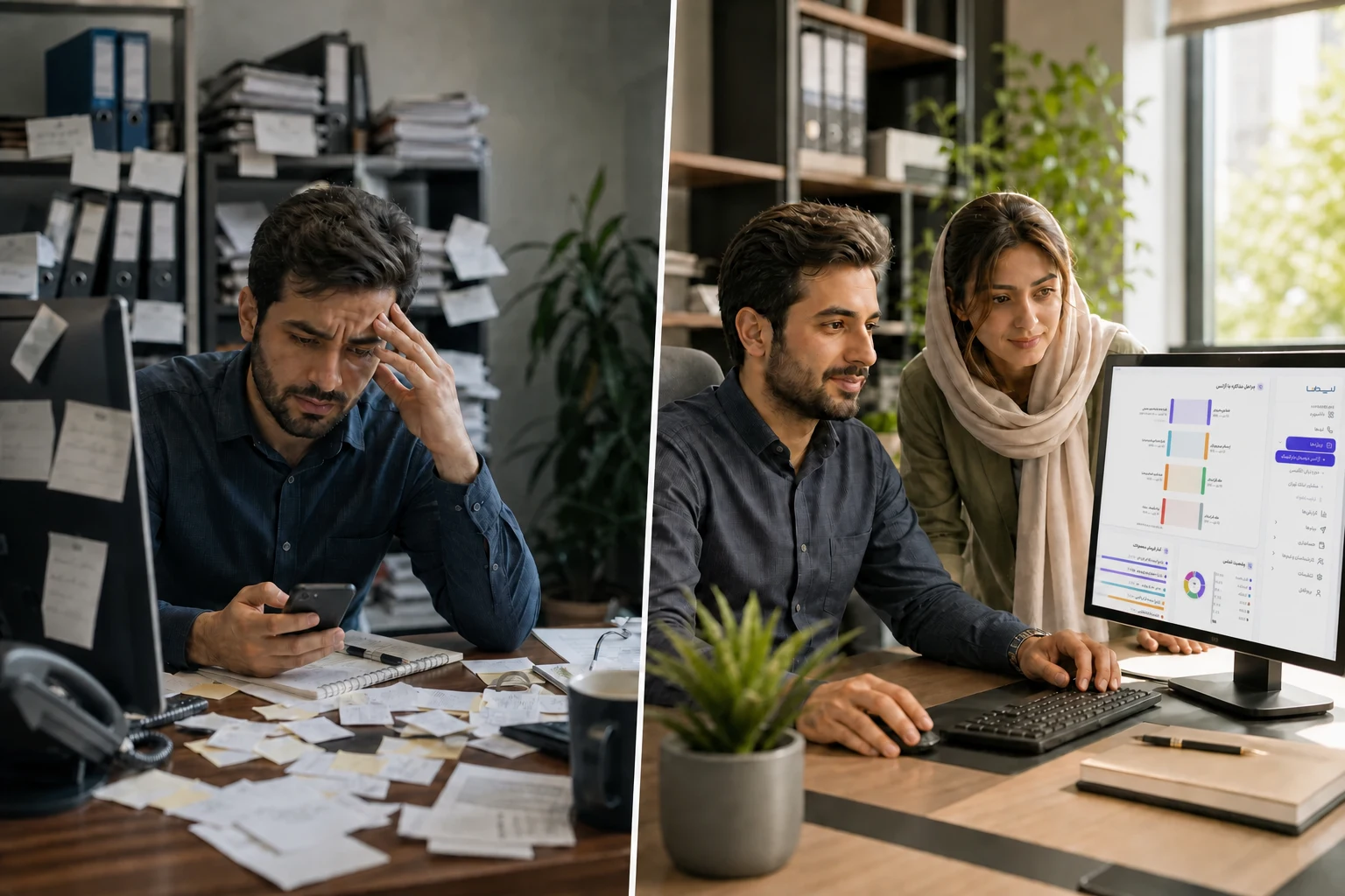 مقایسه فرایند فروش پراکنده با مدیریت یکپارچه لیدها در CRM لیدانا